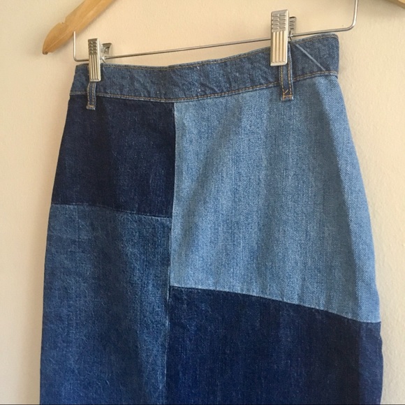 Zara Colourblock Denim Skirt - Picture 10 of 14